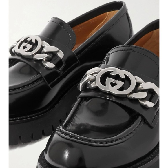 GUCCI GG logo chain chunky lug loafers - Picture 4 of 6